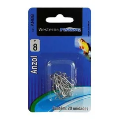Anzol para Pesca Nr. 8 com 20 Peças - Western Fishing ANB8