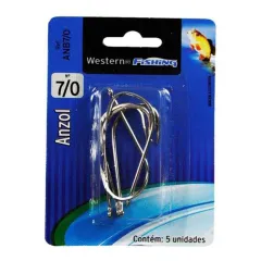 Anzol para Pesca Nr. 7/0 com 5 Peças - Western Fishing ANB 7.0