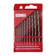 Jogo de Brocas Aço Rápido Curta DIN 338 com 10 Peças - Dormer A29010PBR