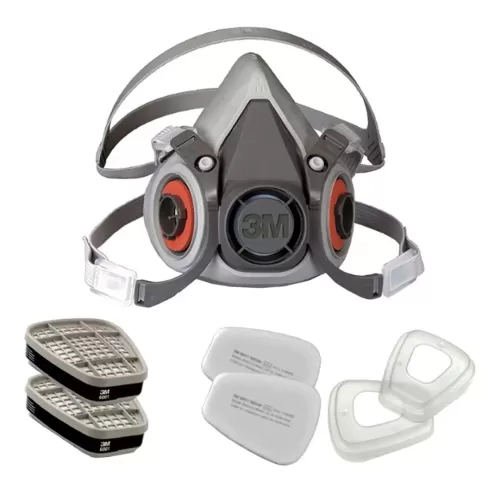 Respirador Reutilizável Semifacial 6200 com Elastômero Médio - 3M H0002317255