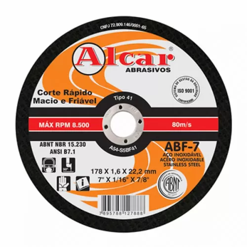 Disco de Corte Fino Deep Cut 178,0 x 1,6 x 22,2mm - Alcar ABF-7