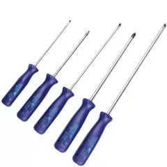 Jogo de Chaves de Fenda Simples e Cruzada 5 peças 3/16 x 4'' à 1/4 x 6'' e 1/8 x 5'' à 1/4 x 6'' - Gedore 036450