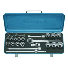 Jogo de Soquetes Estriados e Acessórios com 25 Peças 1/4 Jogo de Soquetes Estriados e Acessórios com 25 Peças 1/4