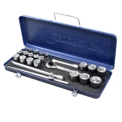 Jogo de Soquete Sextavado 10 a 32 MM Encaixe de 1/2 Jogo de Soquete Sextavado 10 a 32 MM Encaixe de 1/2