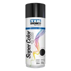 Tinta Spray Super Color Preto Brilhante Uso Geral 350ml - Tekbond 23011006900
