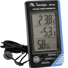 Relógio Termo Higrômetro Interno e Externo - Minipa MT-241
