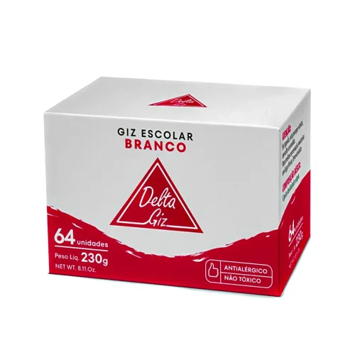 Giz Escolar Comum Branco com 64 Palitos - Delta 0002 Giz Escolar Comum Branco com 64 Palitos - Delta 0002