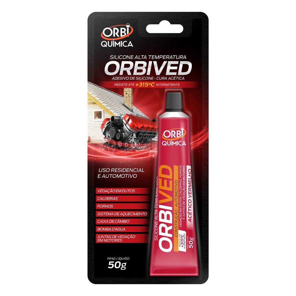 Silicone Acético para Motores de Alta Temperatura Vermelho 50g