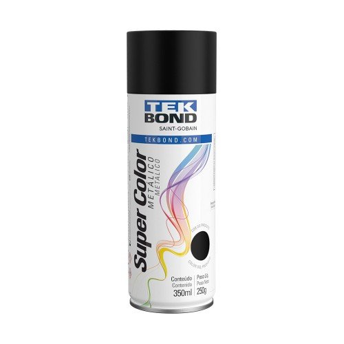 Tinta Spray Preto Metálico 250G 350ML - Tekbond 23321006900
