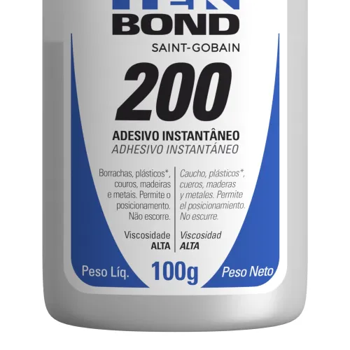 Adesivo Instantâneo 200 Incolor com Bico Anti-entupimento 100 g - Tekbond 20501002700 Adesivo Instantâneo 200 Incolor com Bico Anti-entupimento 100 g - Tekbond 20501002700