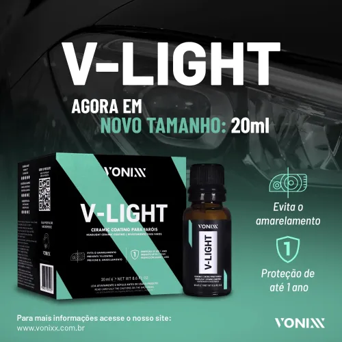 Vitrificador e Recuperador de Faróis Amarelados V-Light 20ml - Vonixx 2018002 Vitrificador e Recuperador de Faróis Amarelados V-Light 20ml - Vonixx 2018002