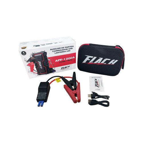 Auxiliar de Partida Portátil 1200A 12V - Flach APF-1200A Auxiliar de Partida Portátil 1200A 12V - Flach APF-1200A