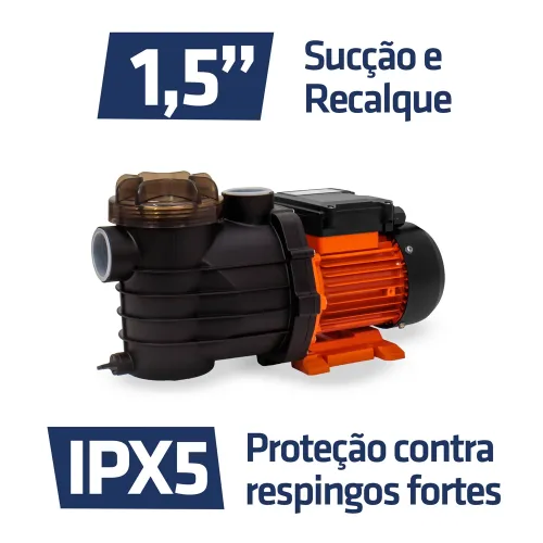 Bomba D'Água para Piscina 0,5 HP 127 V - Intech Machine BPI500 Bomba D'Água para Piscina 0,5 HP 127 V - Intech Machine BPI500