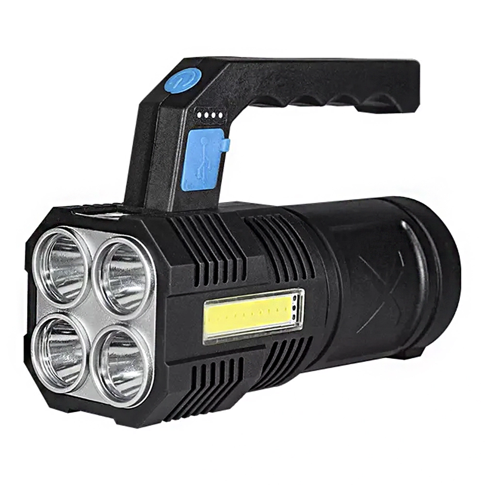 Lanterna com Alça Recarregável 4 LEDs e COB Lateral 200 Lumens
