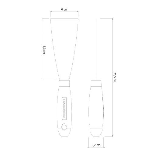 Espátula Rígida 6 cm em Aço Carbono com Cabo de Madeira - Tramontina 77394065 Espátula Rígida 6 cm em Aço Carbono com Cabo de Madeira - Tramontina 77394065
