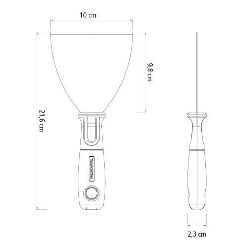 Espátula Rígida 10 cm em Aço Carbono com Cabo de Polipropileno - Tramontina 77395105