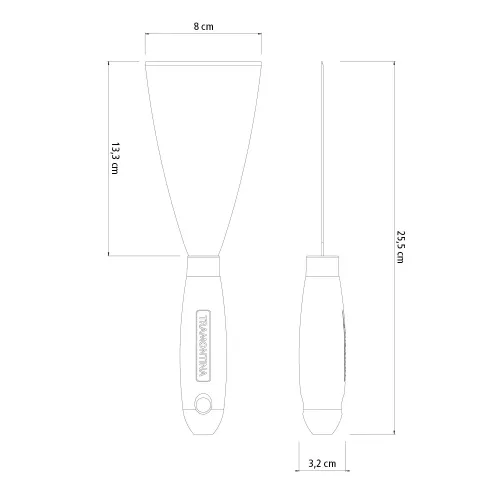 Espátula Metálica Rígida 8 cm com Cabo de Madeira - Tramontina 77394085