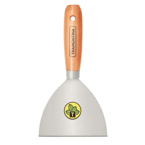 Espátula Metálica Rígida 12cm em Aço Carbono com Cabo de Madeira - Tramontina 77394125