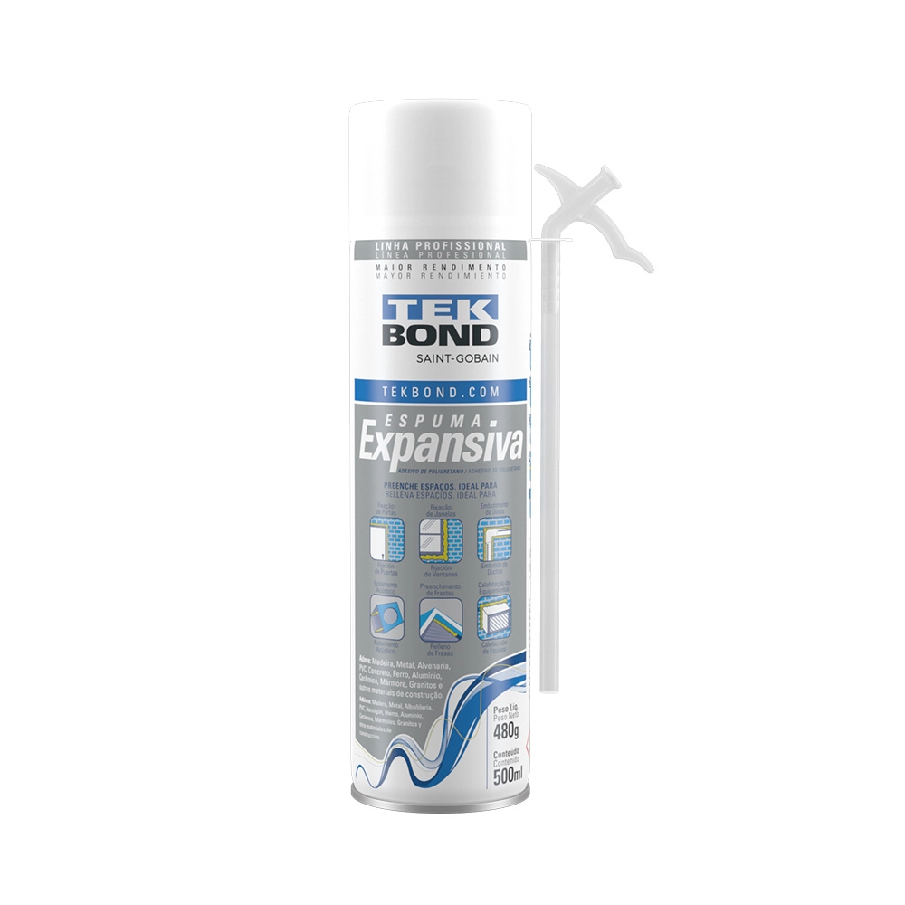 Espuma PU Expansiva 480 G/500 mL Tekbond