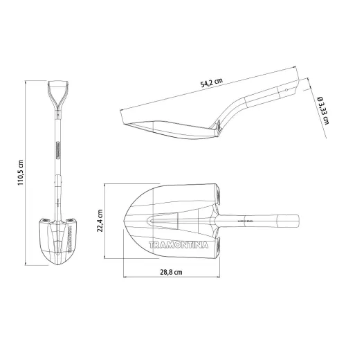 Pá de Bico em Aço com Empunhadura Metálica Ergonômica com Cabo de Madeira 74 cm - Tramontina 416/20