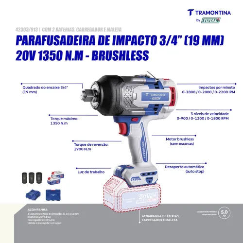 Chave de Impacto 3/4