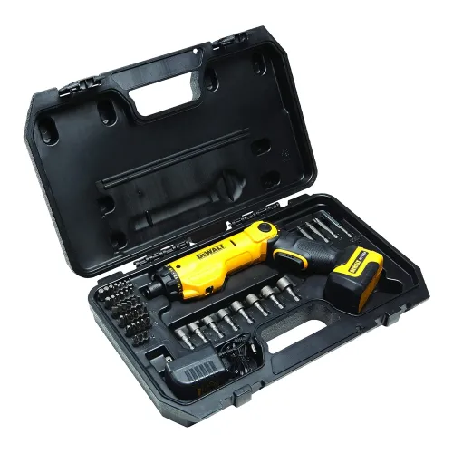 Parafusadeira e Furadeira de 1/4 Pol. (6,4mm) a Bateria 6V 600 RPM com 45 Acessórios Maleta e Carregador Bivolt - Dewalt DCF060 Parafusadeira e Furadeira de 1/4 Pol. (6,4mm) a Bateria 6V 600 RPM com 45 Acessórios Maleta e Carregador Bivolt - Dewalt DCF060