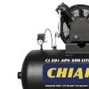 Compressor de Ar com 2 Estágios e Alta Pressão 175 psi 20 pcm 200L 5HP Trifásico 220/380V IP21 - Chiaperini 00688