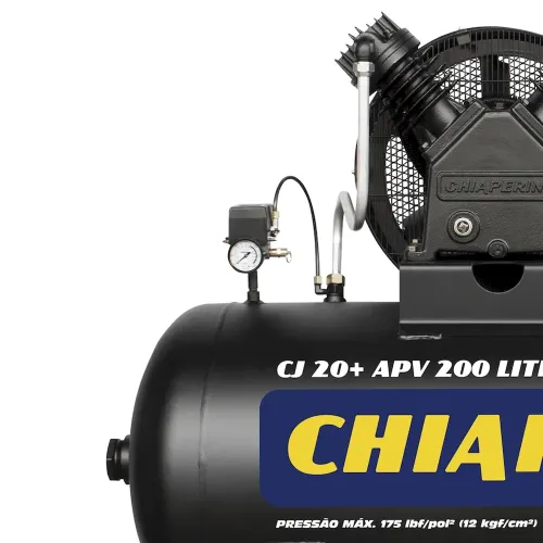Compressor de Ar com 2 Estágios e Alta Pressão 175 psi 20 pcm 200L 5HP Trifásico 220/380V IP21 - Chiaperini 00688