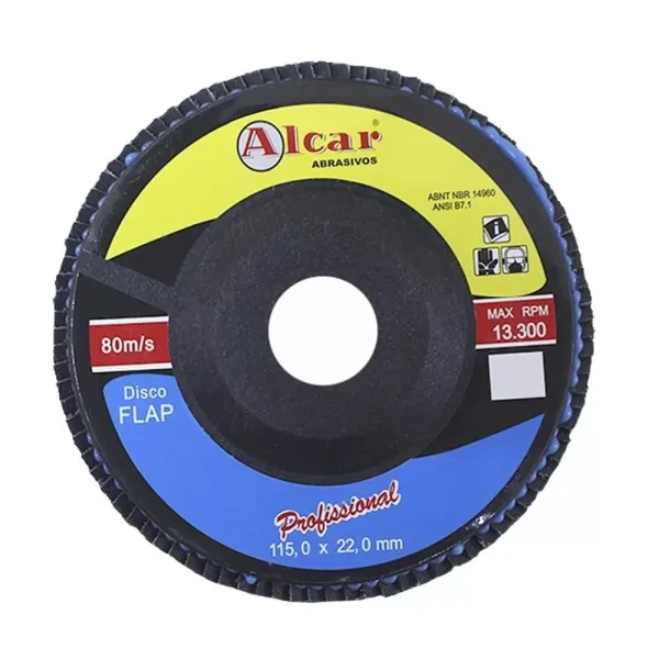 Disco Flap 4 1 2 X 1 4 X 7 8 Grana 60 Alcar FLPLI0003 disco-flap-4-1-2-x-1-4-x-7-8-grana-60-alcar-flpli0003