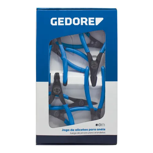 Jogo de Alicates para Anéis Internos e Externos 8 Peças - Gedore 029982