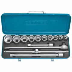 Jogo de Soquetes Estriados com 14 Peças 7/8 a 2 Jogo de Soquetes Estriados com 14 Peças 7/8 a 2