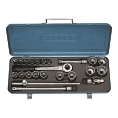 Jogo de Soquete Estriado de 12 a 32 MM Encaixe de 1/2 Jogo de Soquete Estriado de 12 a 32 MM Encaixe de 1/2