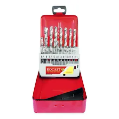 Jogo de Brocas HSS em Aço Rápido 1,0 a 10,0 mm 19 Peças - Rocast 5,0160