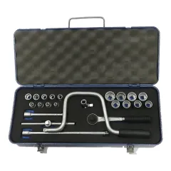 Jogo de Soquetes Sextavados e Estriados, e Acessórios de 6 à 22mm Encaixe de 3/8 Jogo de Soquetes Sextavados e Estriados, e Acessórios de 6 à 22mm Encaixe de 3/8