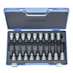 Jogo de Chaves Soquetes Tork GTX Perfil Hexalobular de T20 à T60 Encaixe 1/2 Jogo de Chaves Soquetes Tork GTX Perfil Hexalobular de T20 à T60 Encaixe 1/2