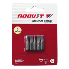 Jogo de Bits de Fenda Simples 4 mm Encaixe de 1/4