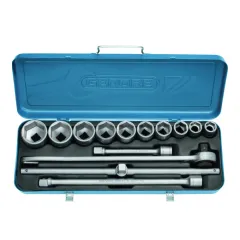 Jogo de Soquetes Sextavados e Acessórios de 22 à 50mm Encaixe de 3/4'' com 14 Peças - Gedore 017503 Jogo de Soquetes Sextavados e Acessórios de 22 à 50mm Encaixe de 3/4'' com 14 Peças - Gedore 017503