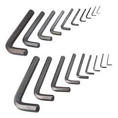 Jogo de Chaves Allen Hexagonais Curta Tipo L 19 Peças 1/16 Jogo de Chaves Allen Hexagonais Curta Tipo L 19 Peças 1/16