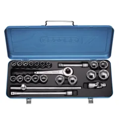 Jogo de Soquete Estriado de 12 à 32 MM e Acessórios Encaixe de 1/2 Jogo de Soquete Estriado de 12 à 32 MM e Acessórios Encaixe de 1/2