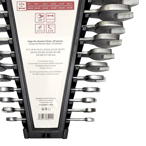 Jogo de Chaves Fixas com 12 peças de 6 à 32 mm - Gedore Red 3365212