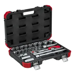 Jogo de Soquetes Sextavados de 10 à 32 mm com Encaixe de 1/2 Jogo de Soquetes Sextavados de 10 à 32 mm com Encaixe de 1/2