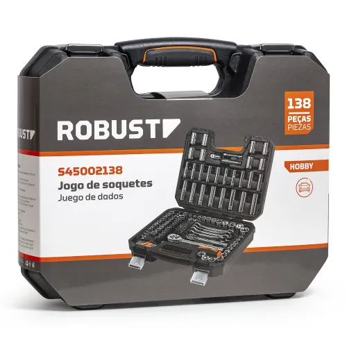 Jogo de Soquetes com Catracas, Bits e Acessórios 138 Peças - Robust 3370225 Jogo de Soquetes com Catracas, Bits e Acessórios 138 Peças - Robust 3370225