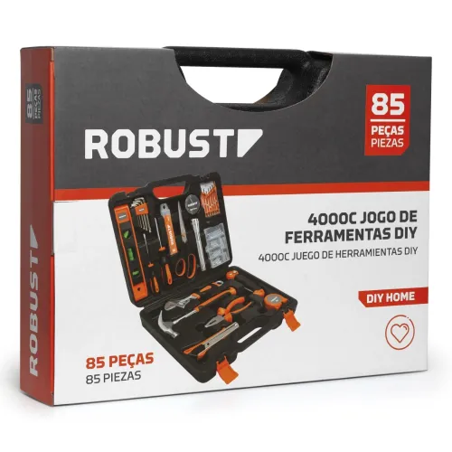 Jogo de Ferramentas DIY com 85 Peças - Robust 4000C Jogo de Ferramentas DIY com 85 Peças - Robust 4000C