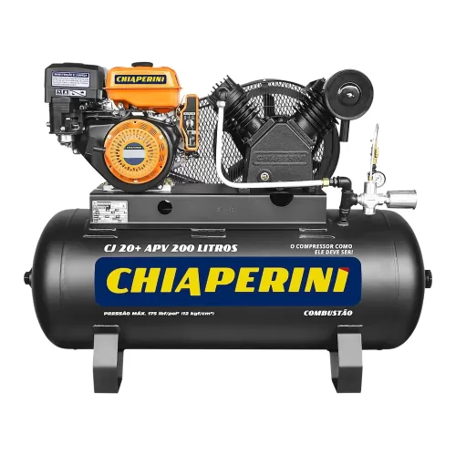 Compressor de Ar Alta Pressão à Gasolina 20pcm 200L 5HP Trifásico 220/380V - Chiaperini 000688