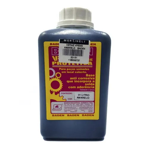 Verniz Base Protetiva Interno Para Peças Usinadas Amarelo 1L - Baden VP5000 Verniz Base Protetiva Interno Para Peças Usinadas Amarelo 1L - Baden VP5000