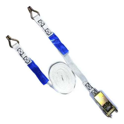 Cinta de Amarração com Terminais e Catraca Gancho J 25 mm x 2 m de 1000 kg Branca - Quality Fix CIF-A-TM-PS-025