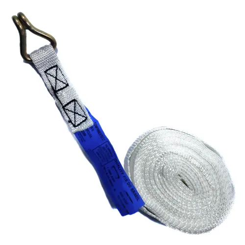 Cinta de Amarração com Terminais e Catraca Gancho J 25 mm x 2 m de 1000 kg Branca - Quality Fix CIF-A-TM-PS-025