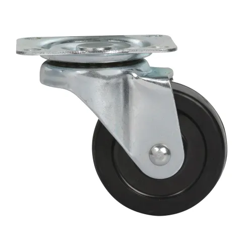 Rodizio Giratorio Preto de Borracha 2