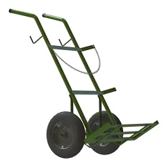 Carrinho para Transporte de Oxigênio e Acetileno com pneu e câmara para 2 Cilindros - Valcar Nr 149